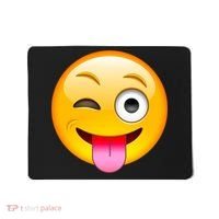 Emoticon Tongue Out Emoji with Winking Eye Smiley Mousepad thumb 0