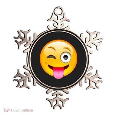 Emoticon Tongue Out Emoji with Winking Eye Smiley Ornament