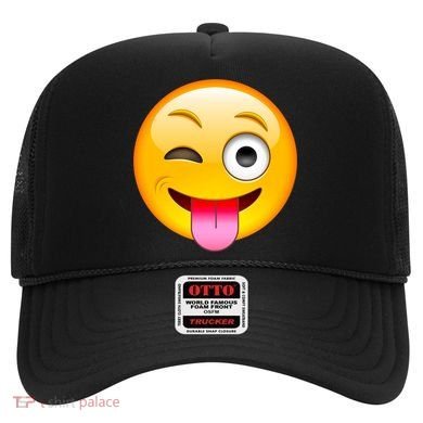 Emoticon Tongue Out Emoji with Winking Eye Smiley Hat