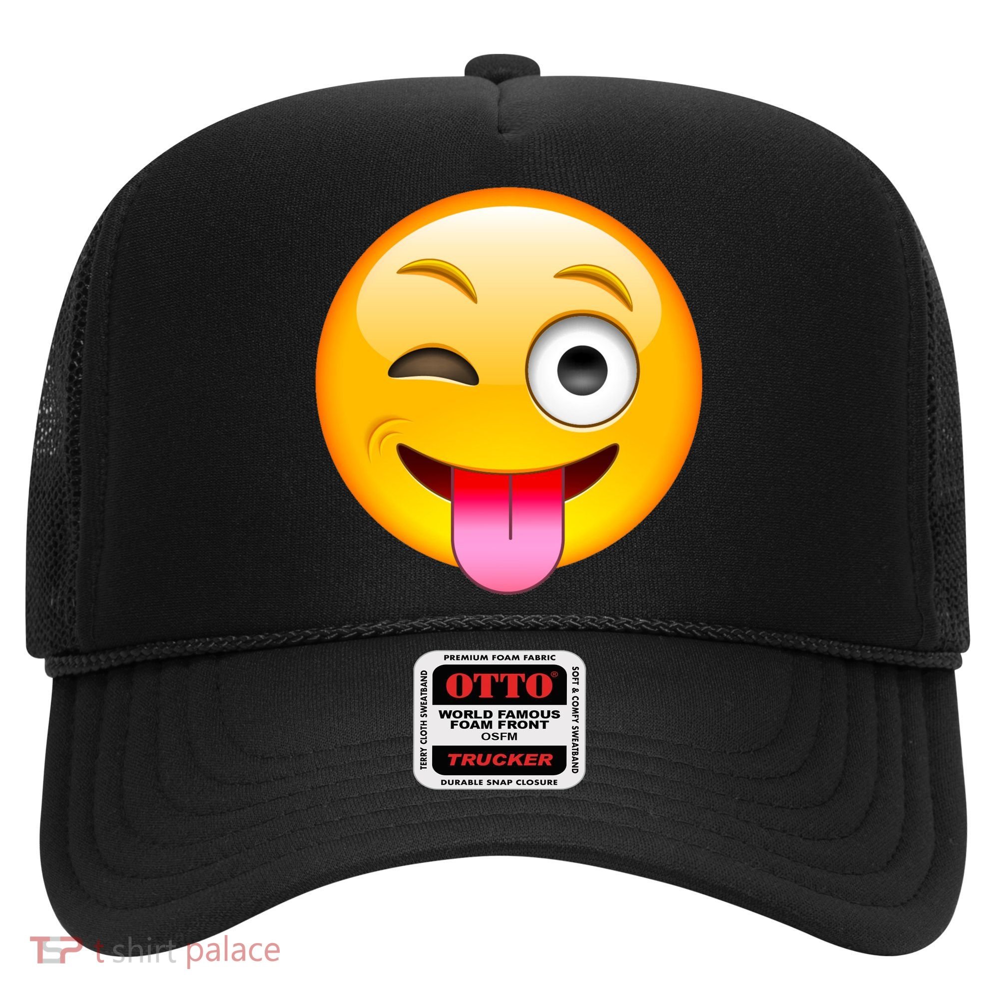 Emoticon Tongue Out Emoji with Winking Eye Smiley Hat