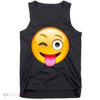 Emoticon Tongue Out Emoji with Winking Eye Smiley Tank Top thumb 0