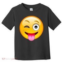 Emoticon Tongue Out Emoji with Winking Eye Smiley Toddler T-Shirt thumb 0