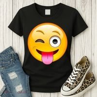 Emoticon Tongue Out Emoji with Winking Eye Smiley Women's T-Shirt thumb 3
