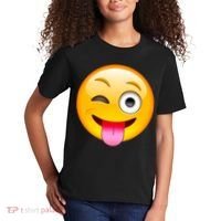 Emoticon Tongue Out Emoji with Winking Eye Smiley Kids T-Shirt thumb 2
