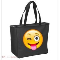 Emoticon Tongue Out Emoji with Winking Eye Smiley Tote Bag thumb 2