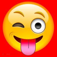 Emoticon Tongue Out Emoji with Winking Eye Smiley Santa Hat thumb 1
