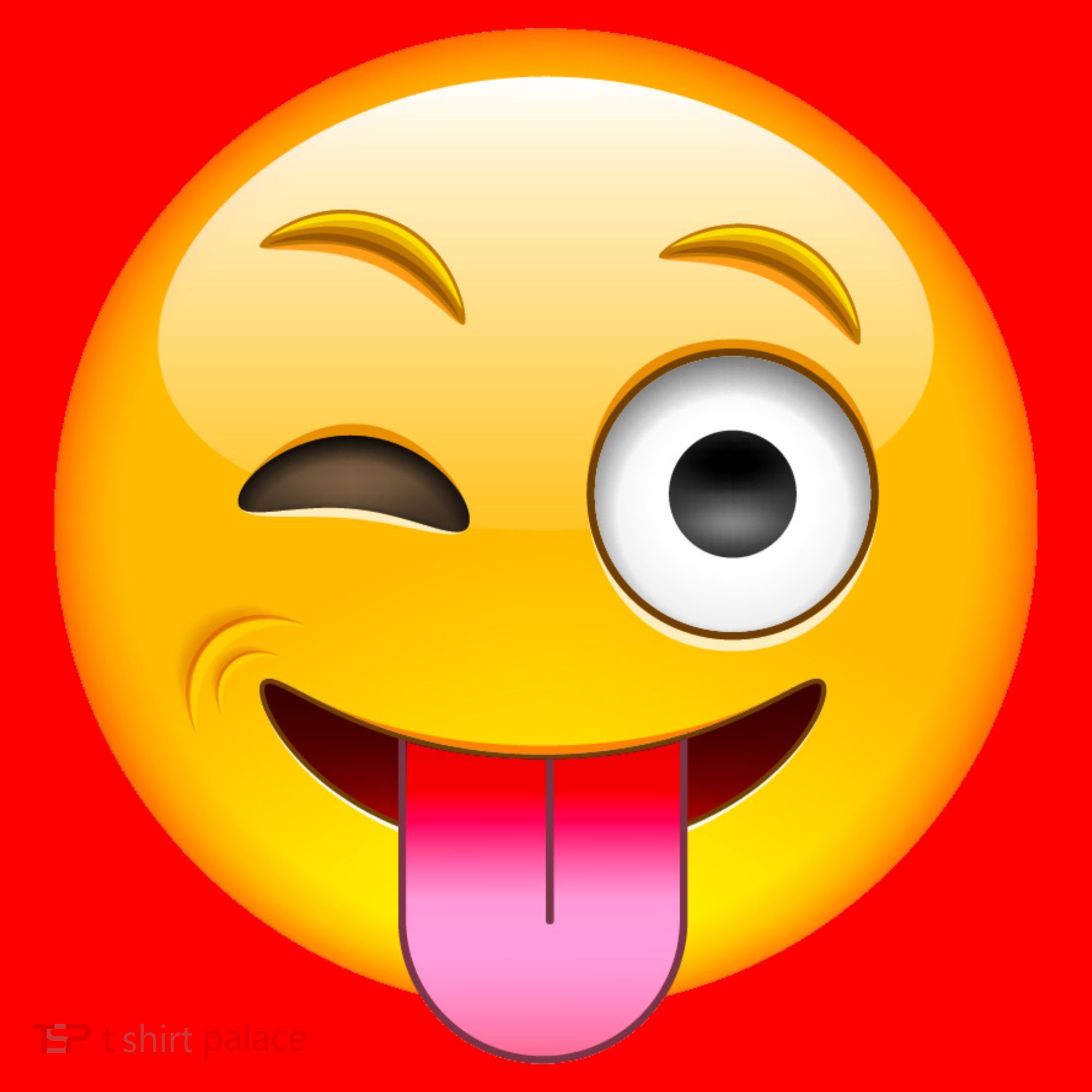 Emoticon Tongue Out Emoji with Winking Eye Smiley Santa Hat
