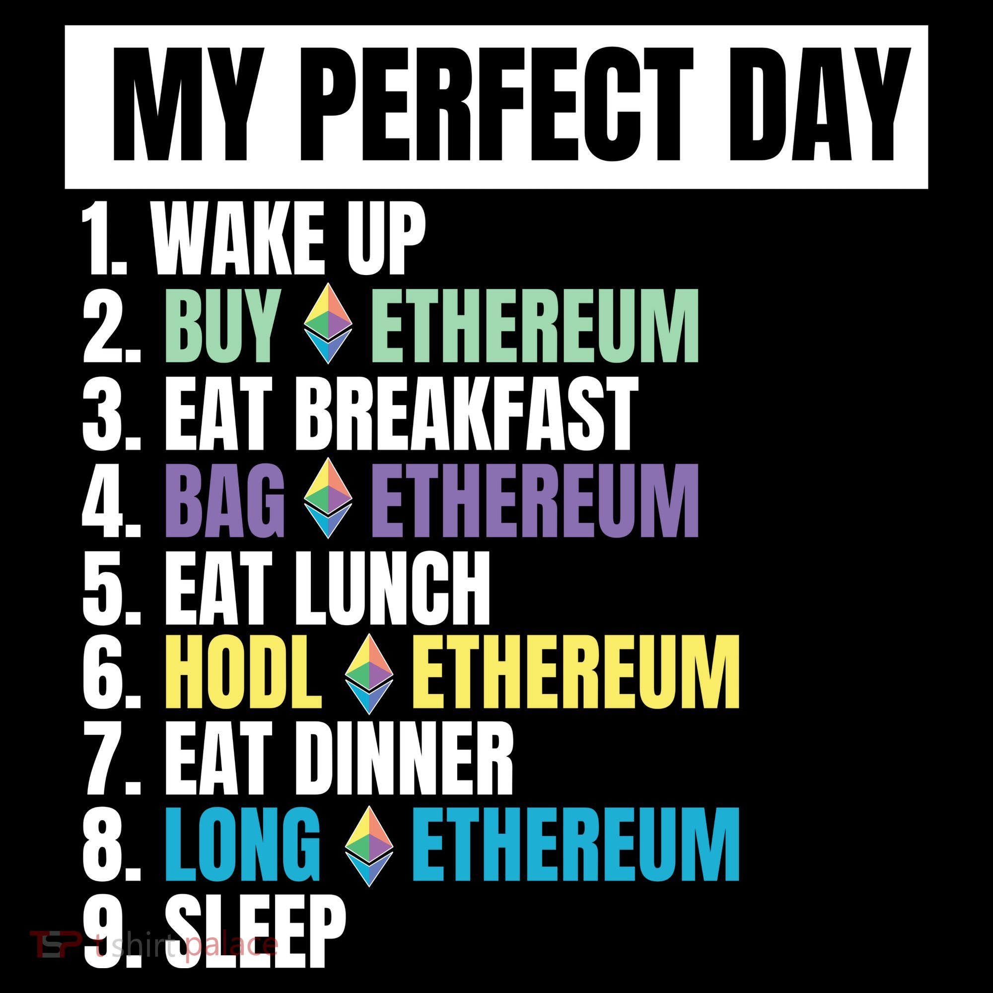 Ethereum My Perfect Day, Buy Crypto, Buy ETH, Funny Crypto Meme Coffee Mug