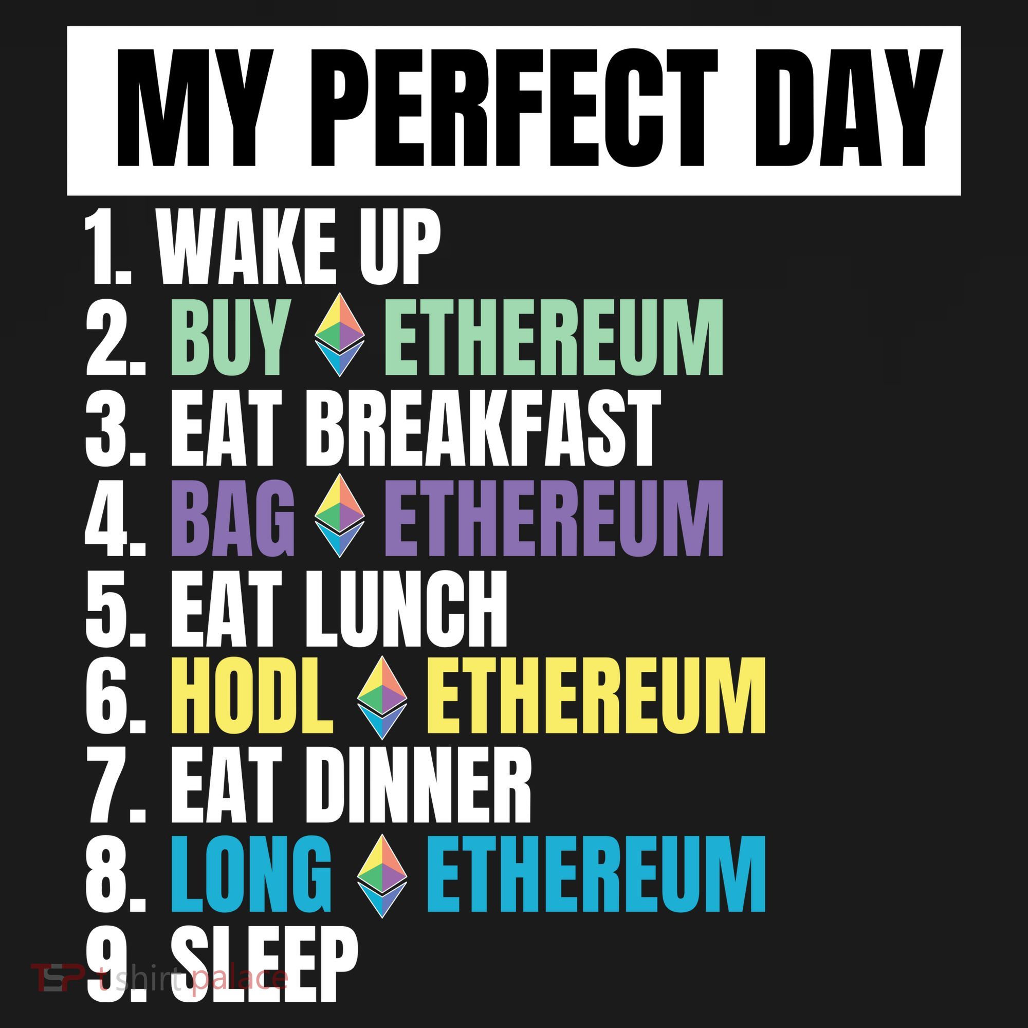 Ethereum My Perfect Day, Buy Crypto, Buy ETH, Funny Crypto Meme Women's Hoodie