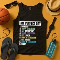 Ethereum My Perfect Day, Buy Crypto, Buy ETH, Funny Crypto Meme Tank Top thumb 4