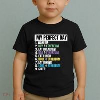 Ethereum My Perfect Day, Buy Crypto, Buy ETH, Funny Crypto Meme Toddler T-Shirt thumb 2
