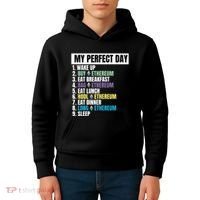 Ethereum My Perfect Day, Buy Crypto, Buy ETH, Funny Crypto Meme Kids Hoodie thumb 4