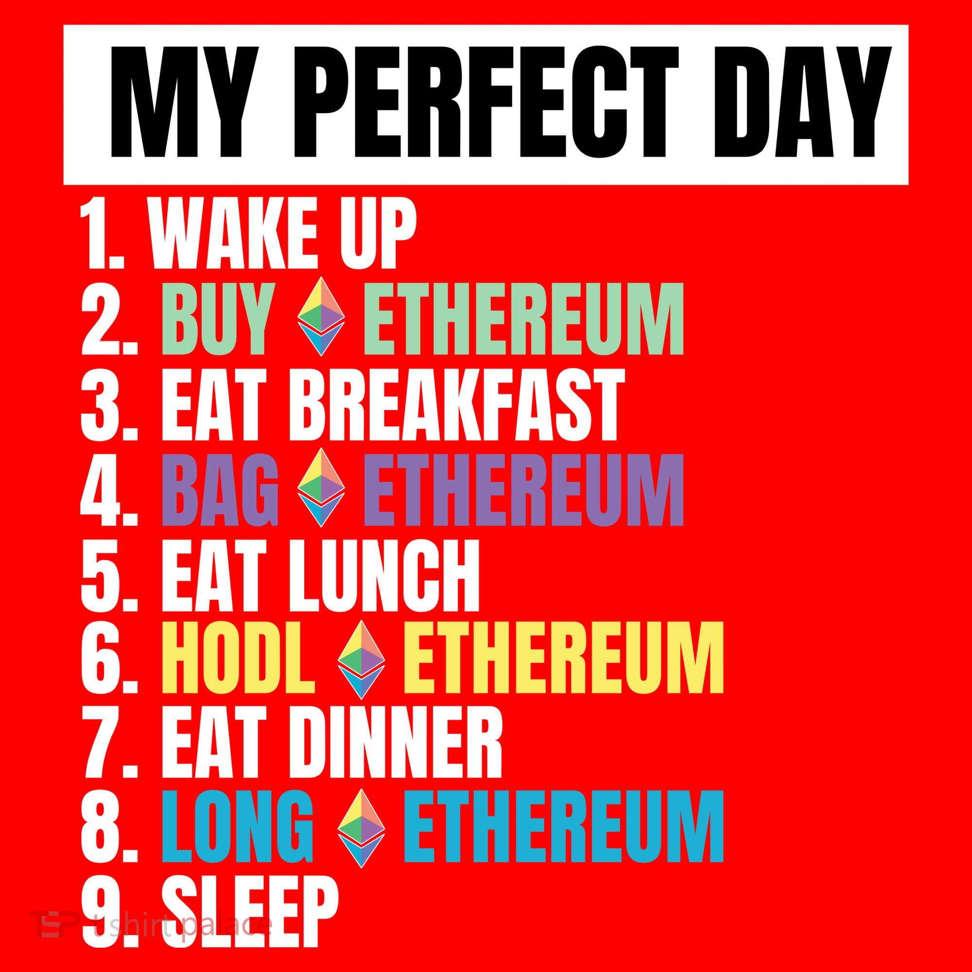 Ethereum My Perfect Day, Buy Crypto, Buy ETH, Funny Crypto Meme Santa Hat