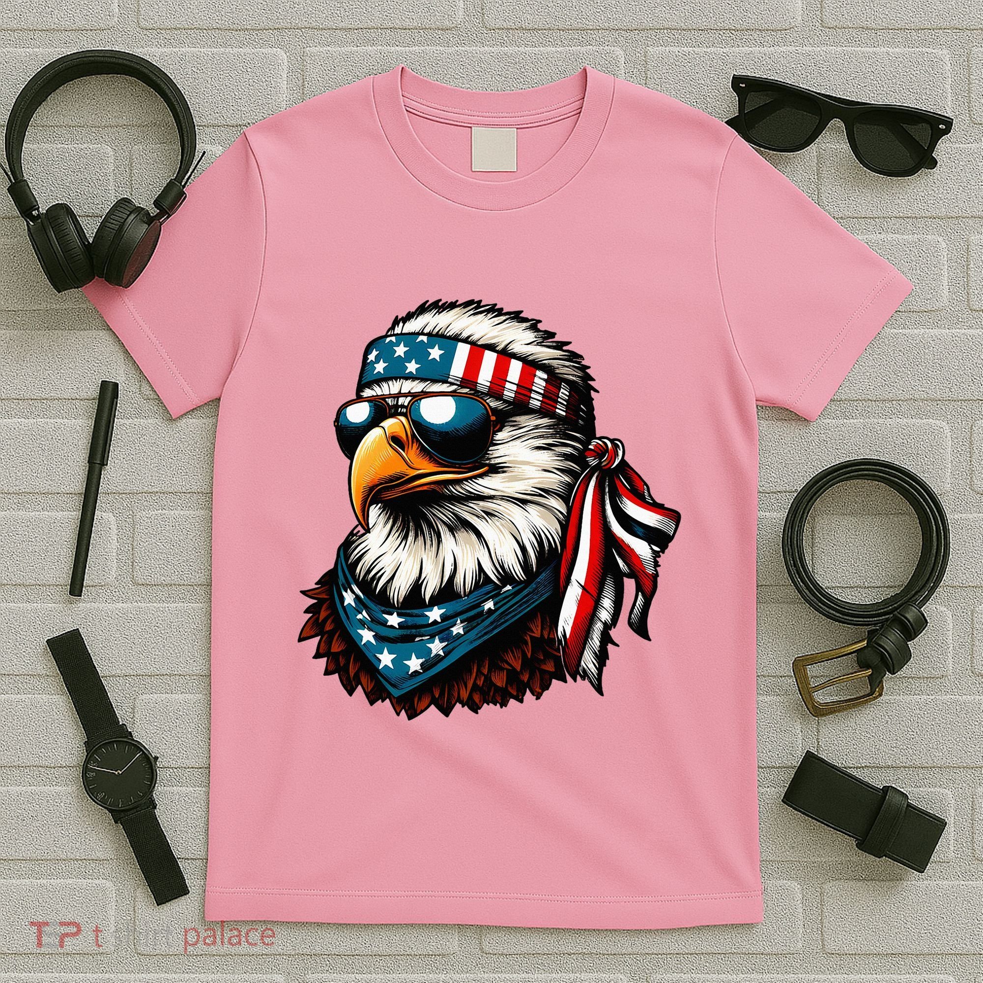 Eagle Mullet Patriotic 4th Of July Patriot Usa American Flag T-Shirt