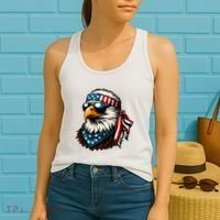 Eagle Mullet Patriotic 4th Of July Patriot Usa American Flag Women's Tank Top thumb 2