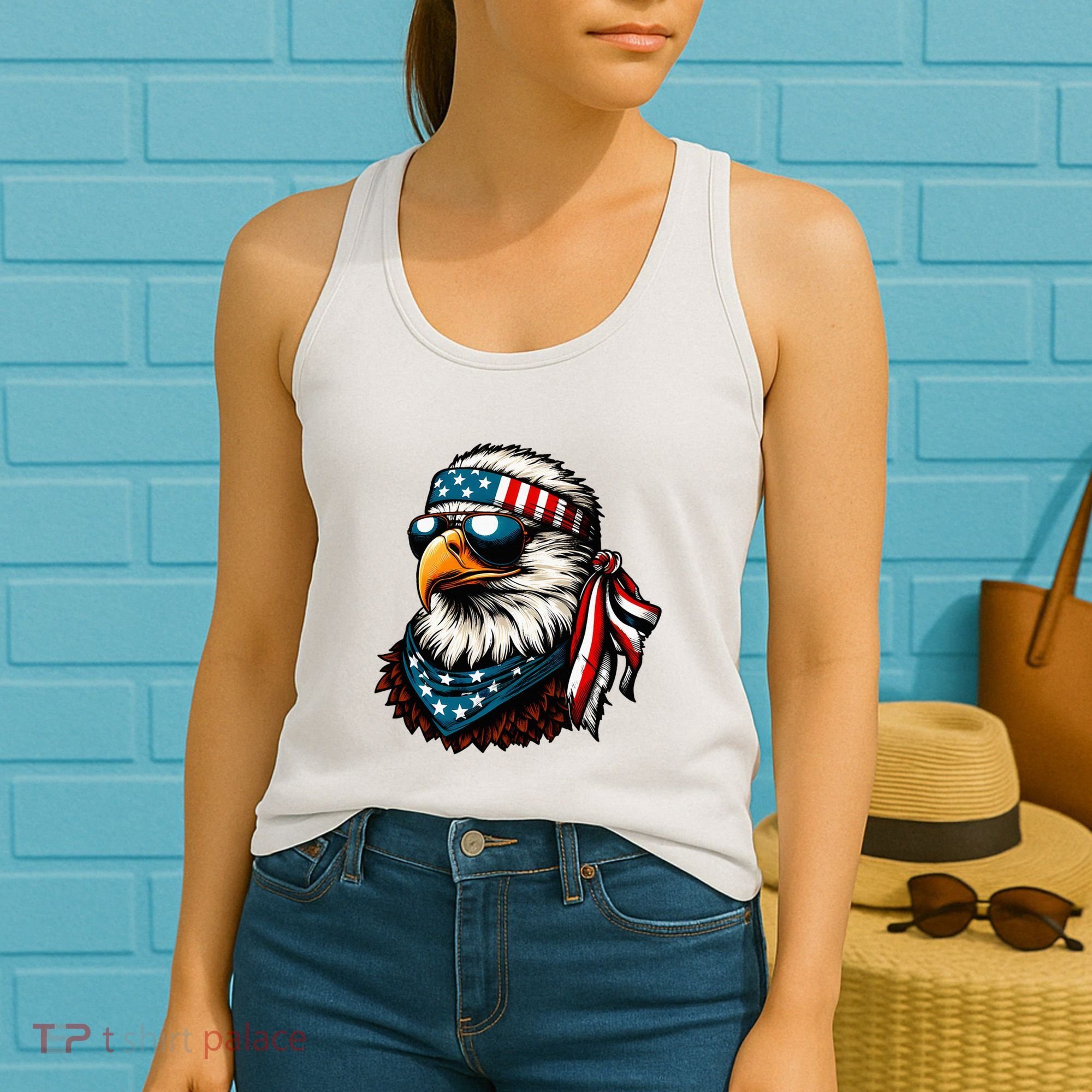 Eagle Mullet Patriotic 4th Of July Patriot Usa American Flag Women's Tank Top
