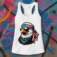 Eagle Mullet Patriotic 4th Of July Patriot Usa American Flag Women's Tank Top thumb 3