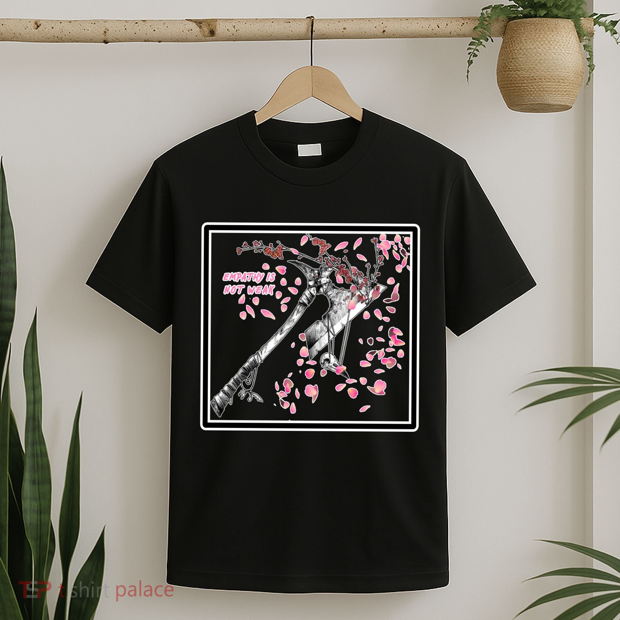 Empathy Is Not Weak Animae e Axe Floral T-Shirt
