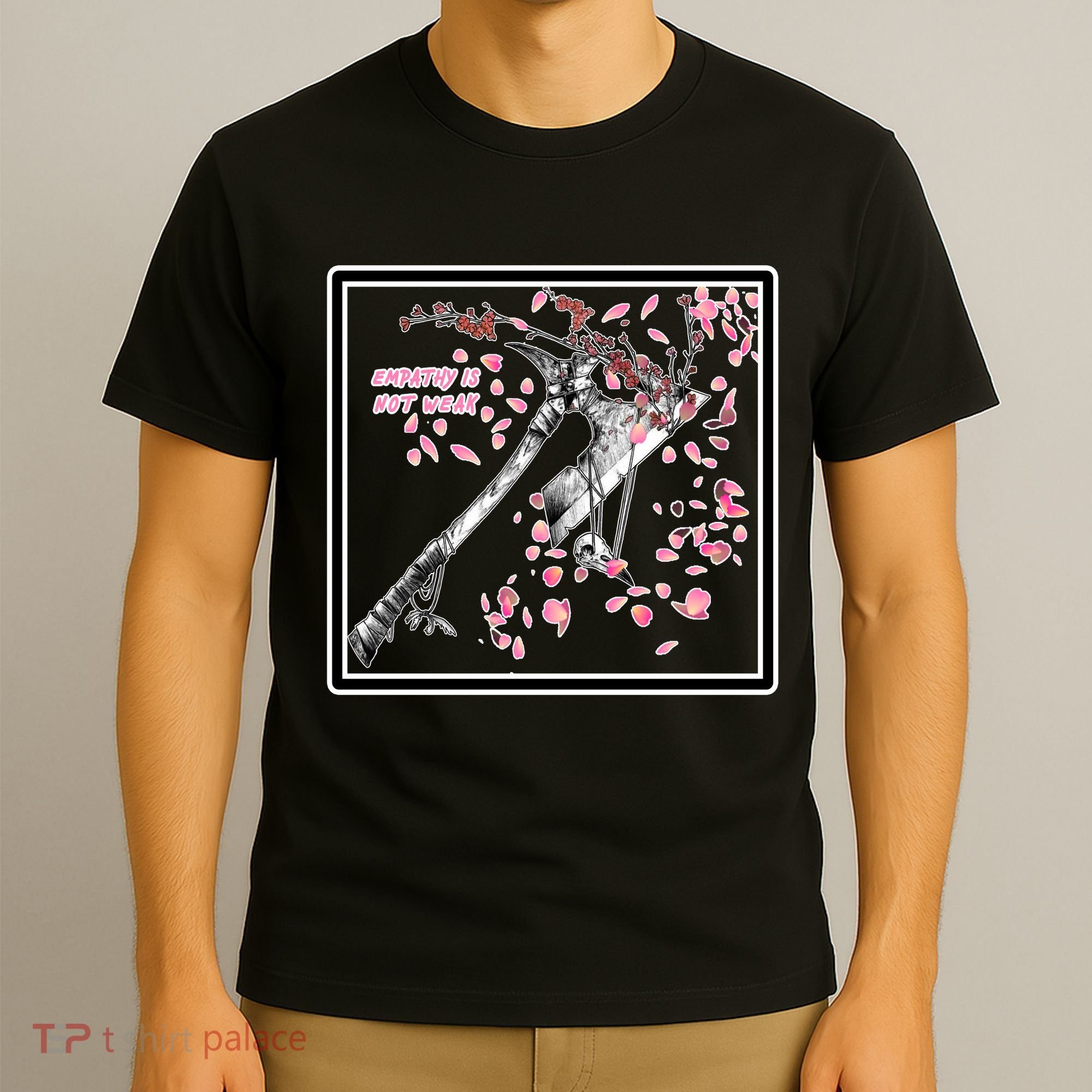 Empathy Is Not Weak Animae e Axe Floral T-Shirt