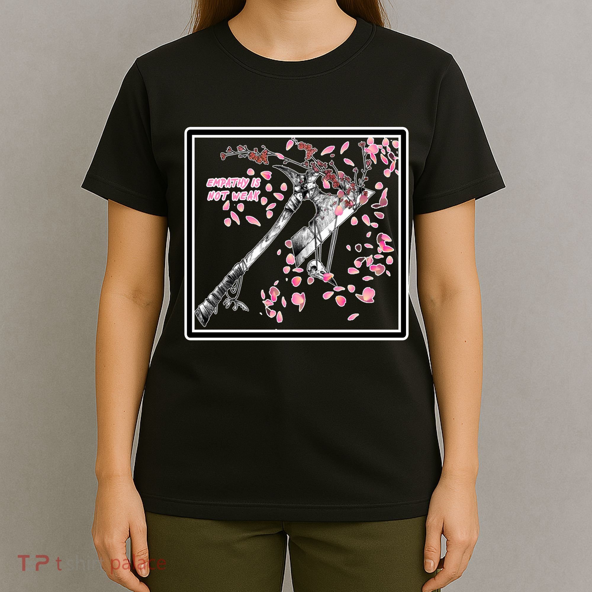 Empathy Is Not Weak Animae e Axe Floral T-Shirt