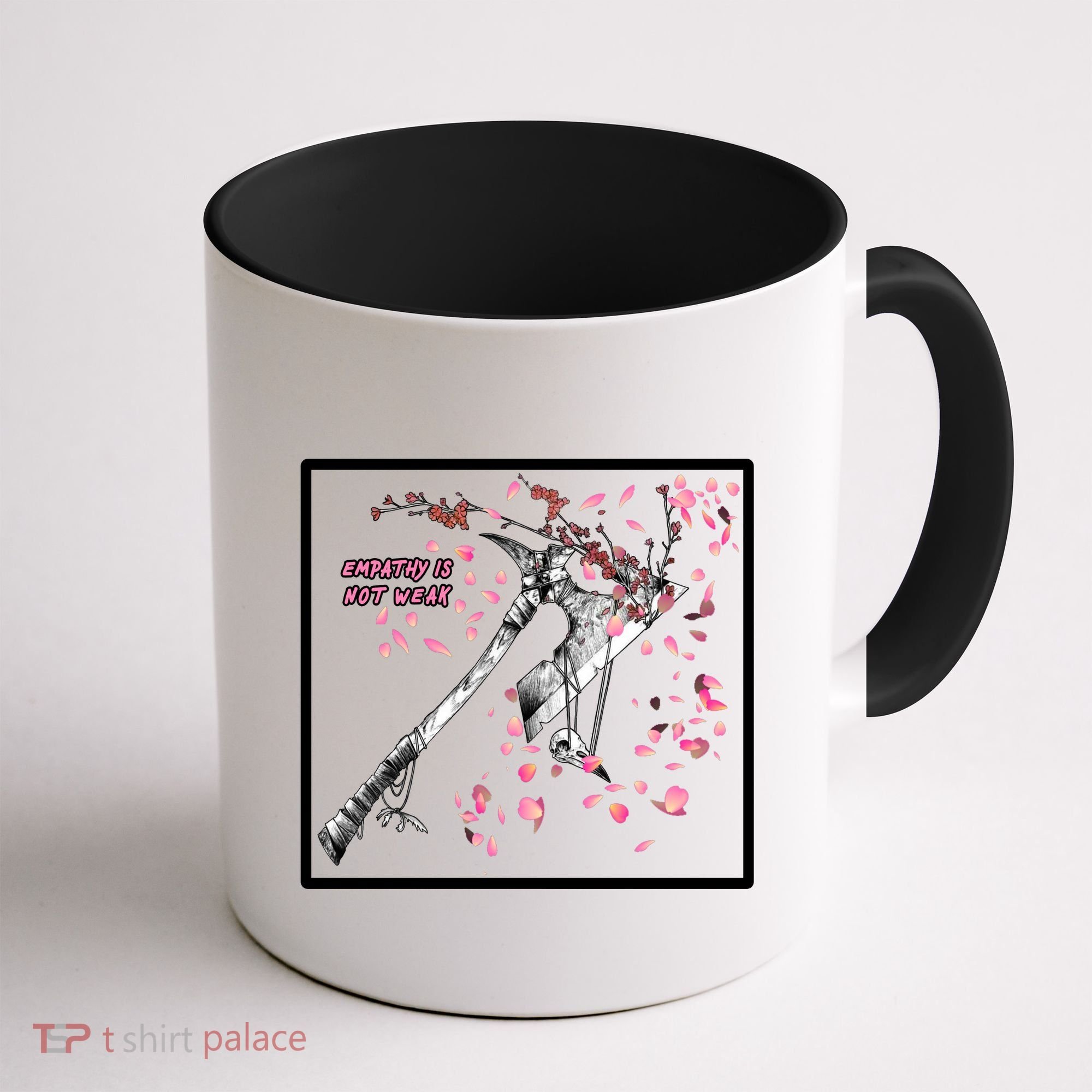 Empathy Is Not Weak Animae e Axe Floral Coffee Mug