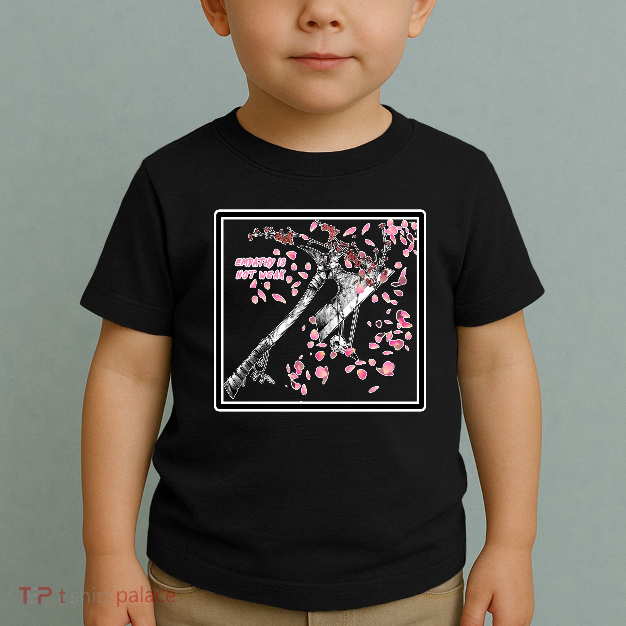 Empathy Is Not Weak Animae e Axe Floral Toddler T-Shirt