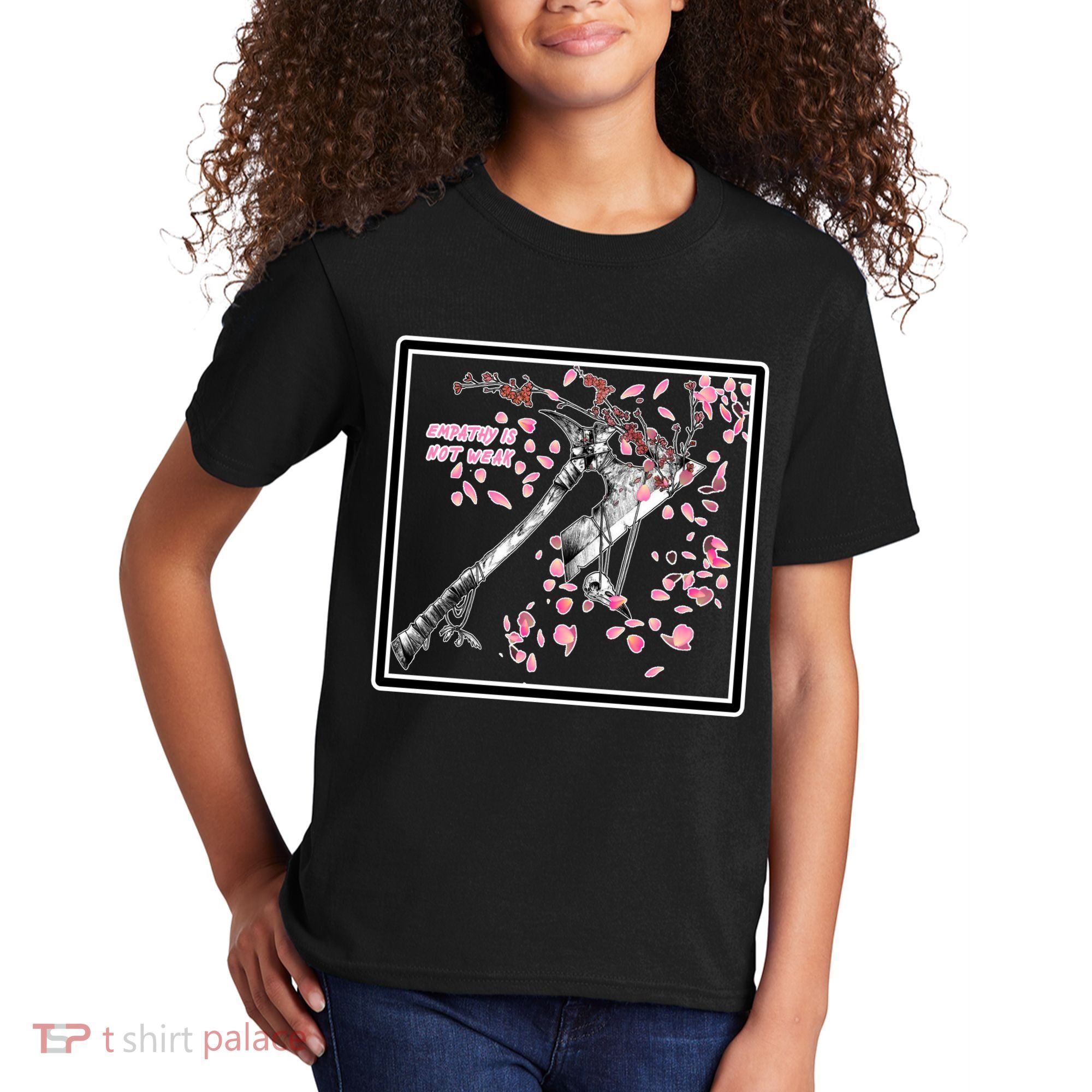 Empathy Is Not Weak Animae e Axe Floral Kids T-Shirt