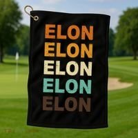 Elon Musk Retro Golf Towel thumb 1