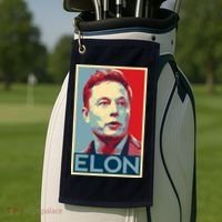 Elon Musk Retro Golf Towel thumb 2