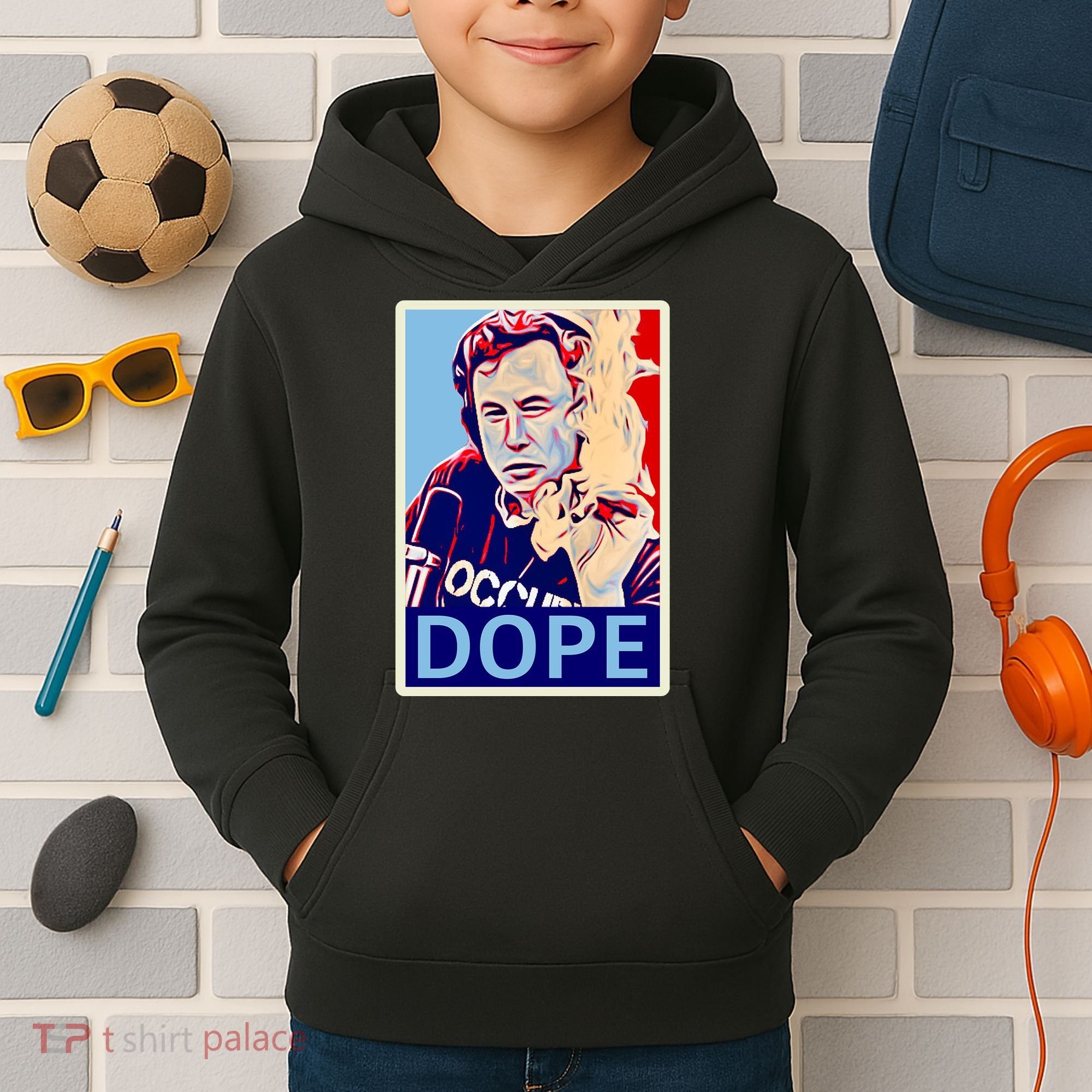 Elon Musk Retro Dope Kids Hoodie