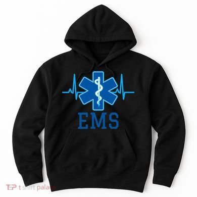 EMS Emergency Medical Services Pulse Logo Hoodie