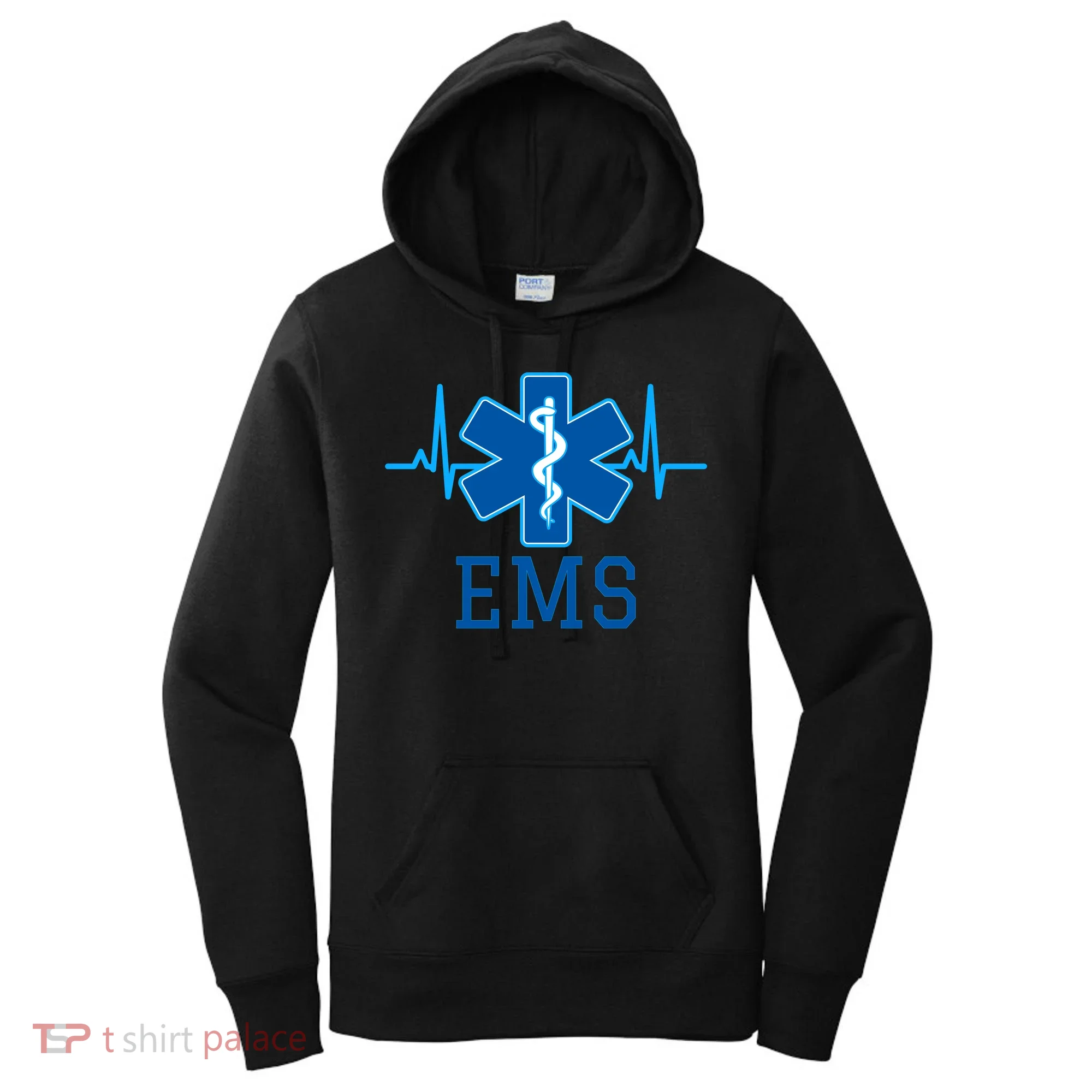 EMS Emergency Medical Services Pulse Logo Women's Hoodie