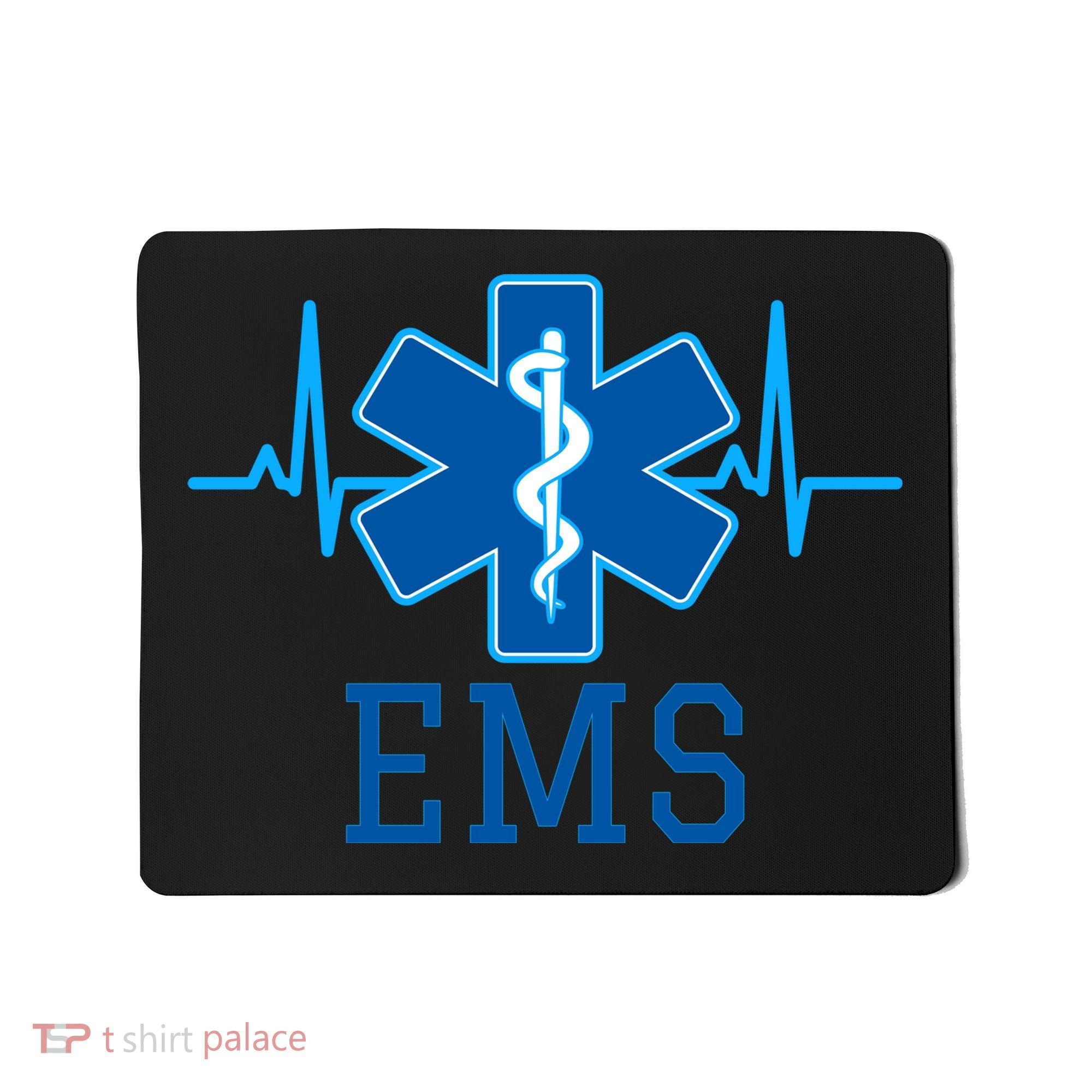 EMS Emergency Medical Services Pulse Logo Mousepad