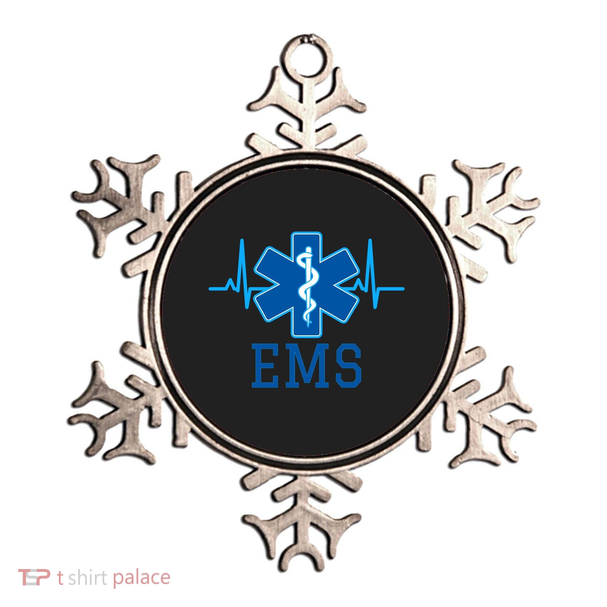 EMS Emergency Medical Services Pulse Logo Ornament