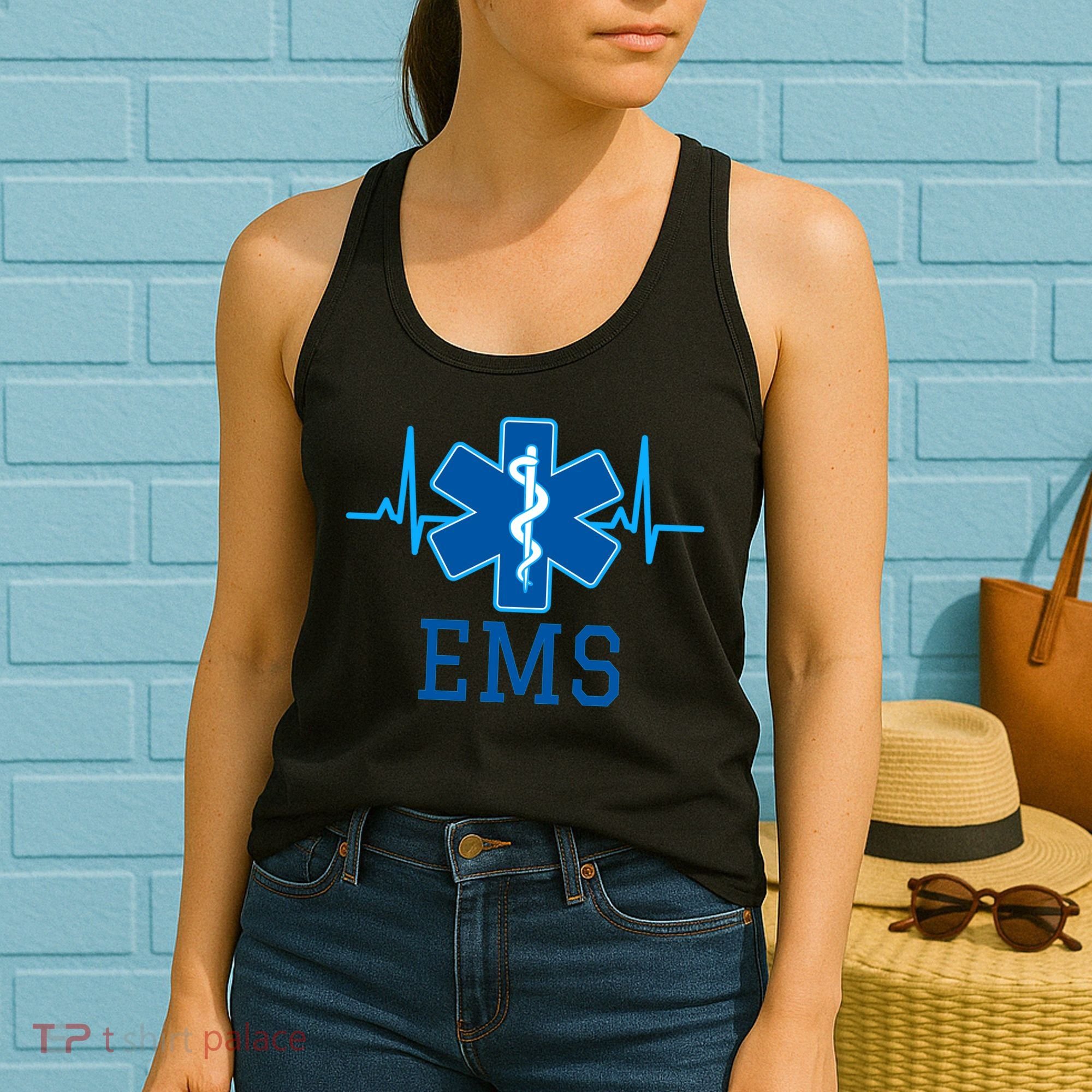 EMS Emergency Medical Services Pulse Logo Women's Tank Top