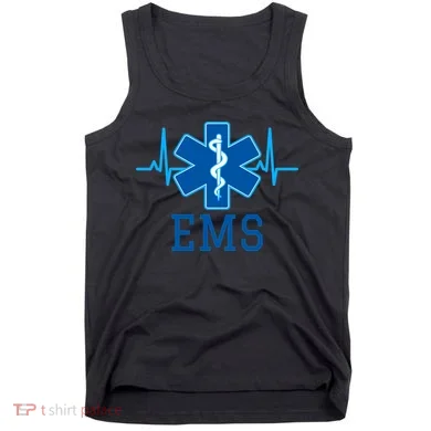EMS Emergency Medical Services Pulse Logo Tank Top