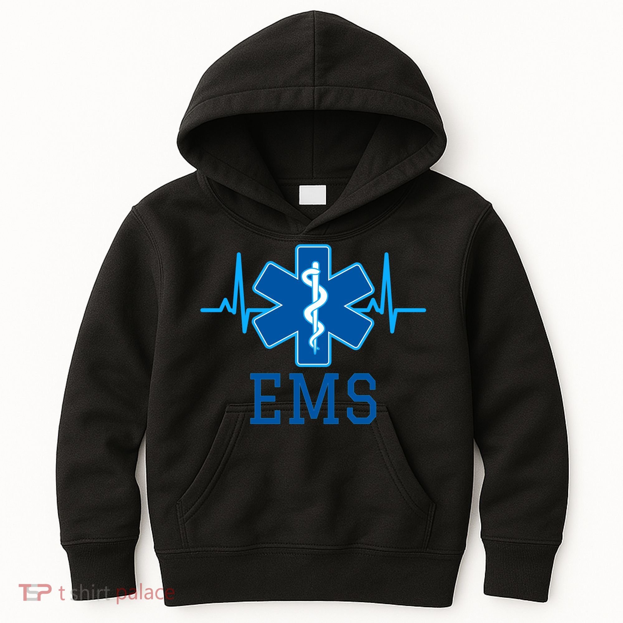 EMS Emergency Medical Services Pulse Logo Kids Hoodie