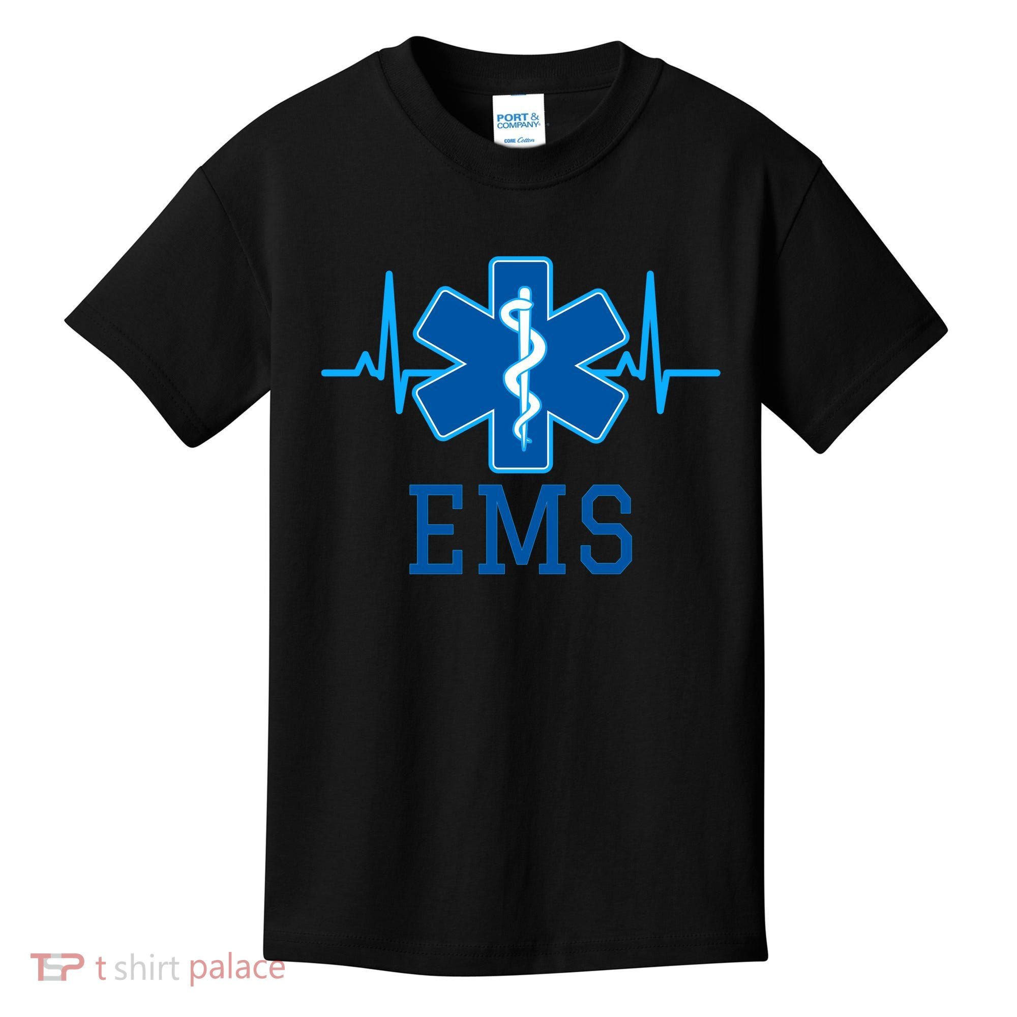 EMS Emergency Medical Services Pulse Logo Kids T-Shirt