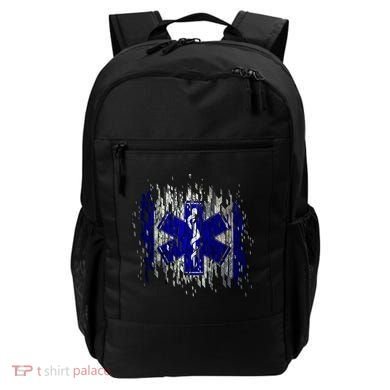 EMS Emergency Medical Services Ripped Torn Flag Backpack