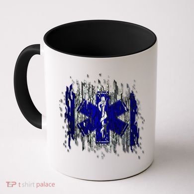 EMS Emergency Medical Services Ripped Torn Flag Coffee Mug