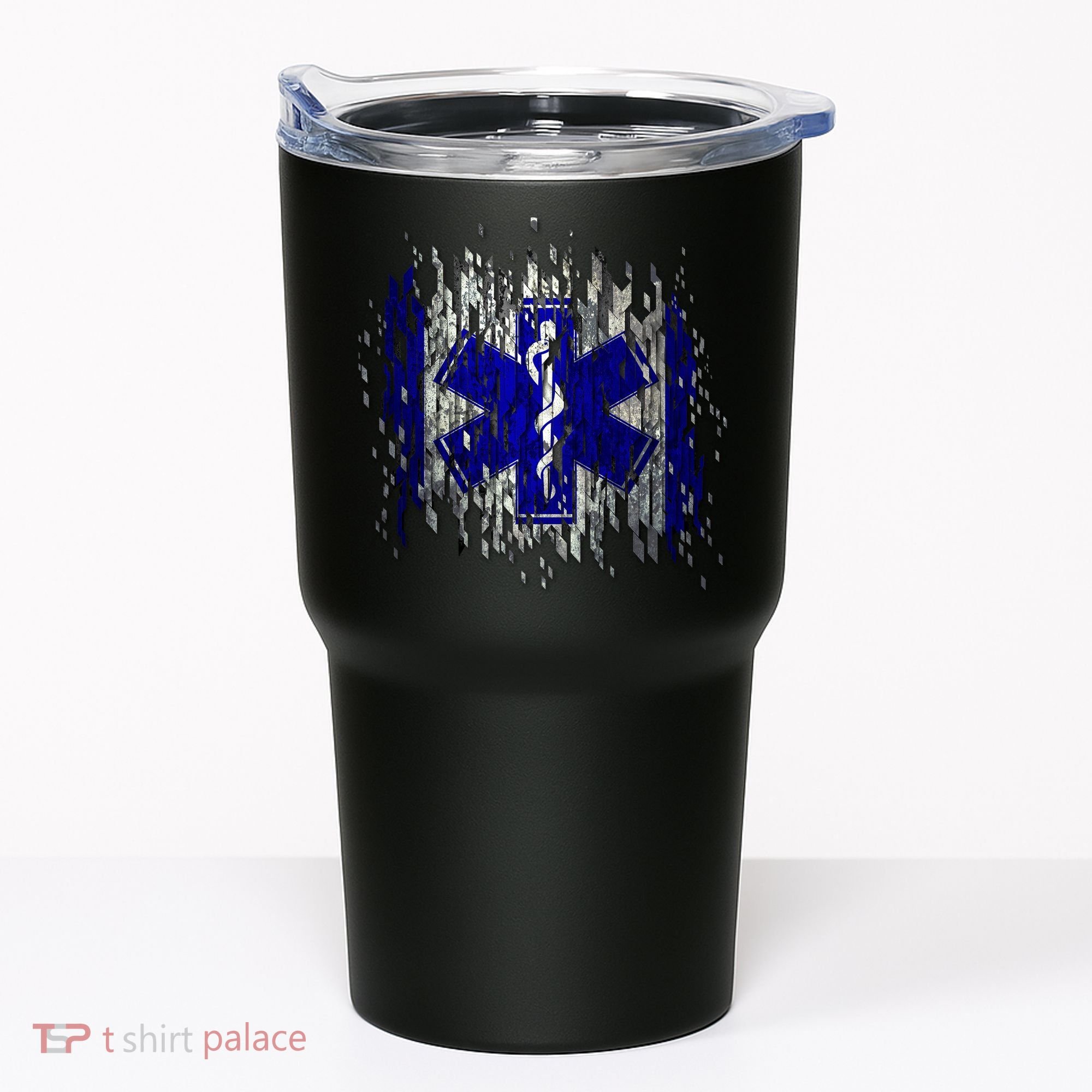 EMS Emergency Medical Services Ripped Torn Flag Tumbler