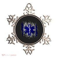EMS Emergency Medical Services Ripped Torn Flag Ornament thumb 0