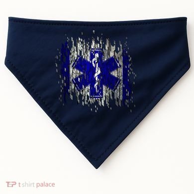 EMS Emergency Medical Services Ripped Torn Flag USA-Made Doggie Bandana