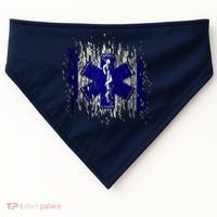 EMS Emergency Medical Services Ripped Torn Flag USA-Made Doggie Bandana thumb 0