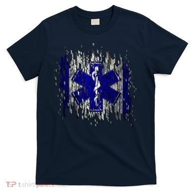 EMS Emergency Medical Services Ripped Torn Flag T-Shirt