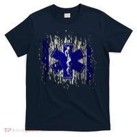 EMS Emergency Medical Services Ripped Torn Flag T-Shirt thumb 0