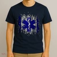 EMS Emergency Medical Services Ripped Torn Flag T-Shirt thumb 3