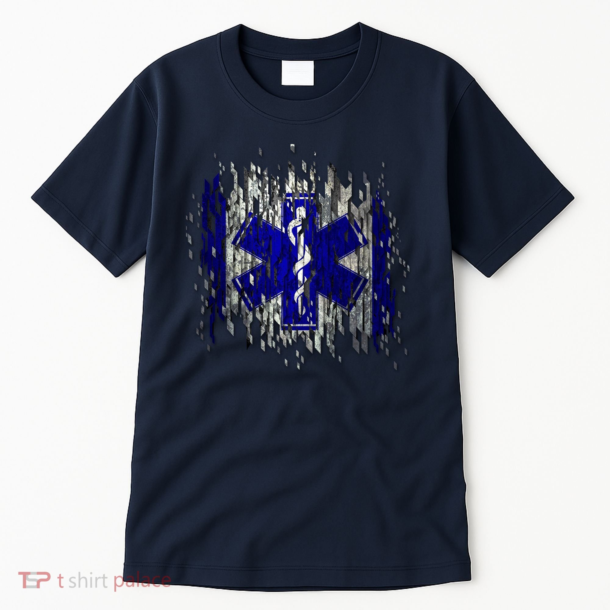 EMS Emergency Medical Services Ripped Torn Flag Tall T-Shirt