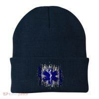 EMS Emergency Medical Services Ripped Torn Flag Beanie thumb 0