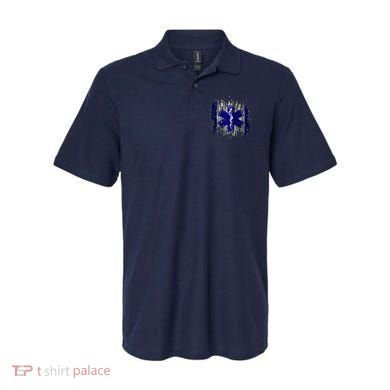 EMS Emergency Medical Services Ripped Torn Flag Polo